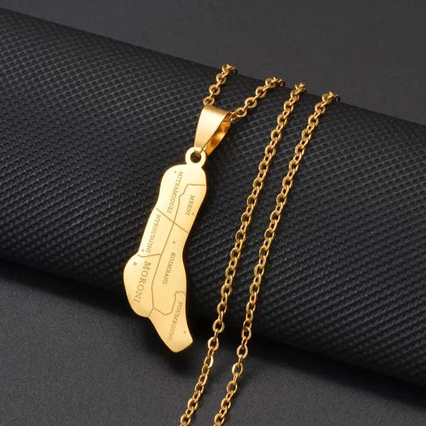 Comoros Map Necklace