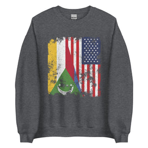 Comoros USA Flag - Half American Sweatshirt