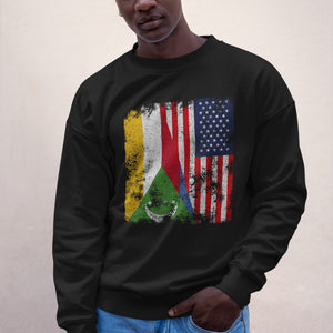 Comoros USA Flag - Half American Sweatshirt