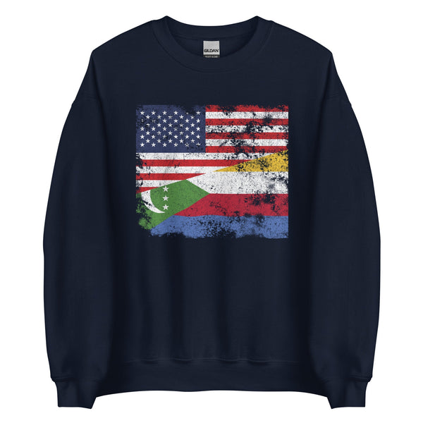 Comoros USA Flag Sweatshirt