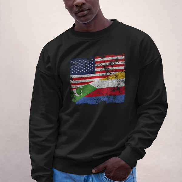 Comoros USA Flag Sweatshirt