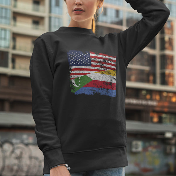 Comoros USA Flag Sweatshirt