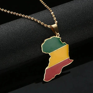 Congo Flag Map Necklace