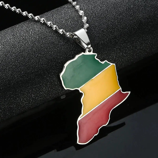 Congo Flag Map Necklace