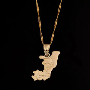 Congo Map Necklace