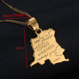 Congo Map Necklace