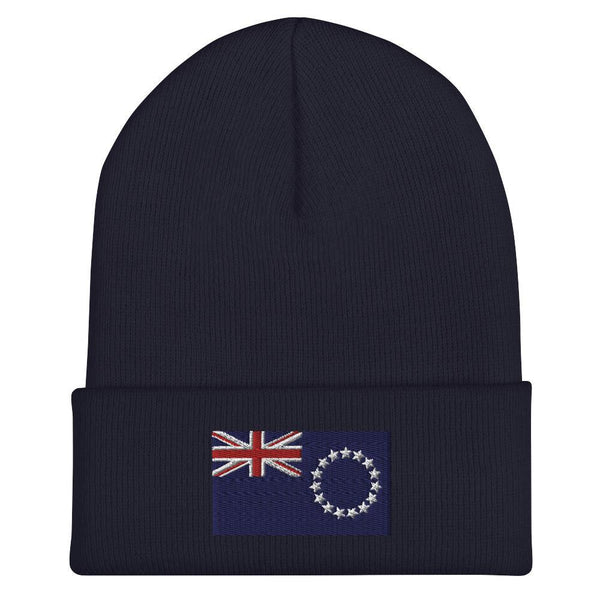 Cook Islands Flag Beanie - Embroidered Winter Hat