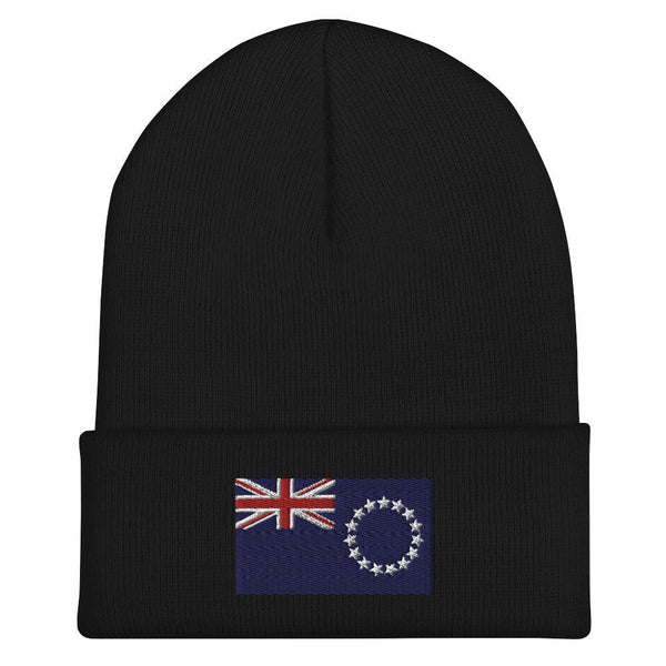 Cook Islands Flag Beanie - Embroidered Winter Hat