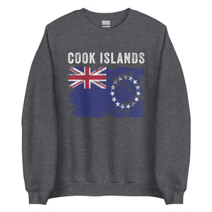 Cook Islands Flag Distressed Sweatshirt