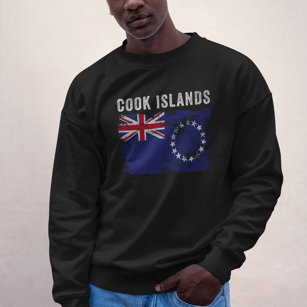 Cook Islands Flag Distressed Sweatshirt