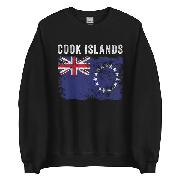 Cook Islands Flag Distressed Sweatshirt