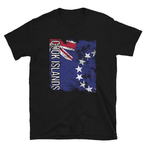 Cook Islands Flag Distressed T-Shirt
