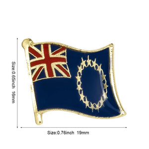 Cook Islands Flag Lapel Pin - Enamel Pin Flag