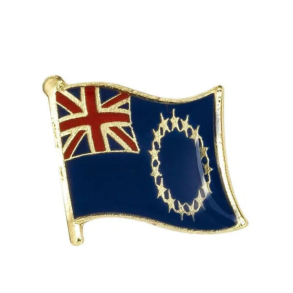 Cook Islands Flag Lapel Pin - Enamel Pin Flag