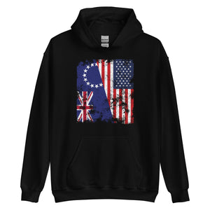 Cook Islands USA Flag - Half American Hoodie