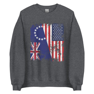 Cook Islands USA Flag - Half American Sweatshirt