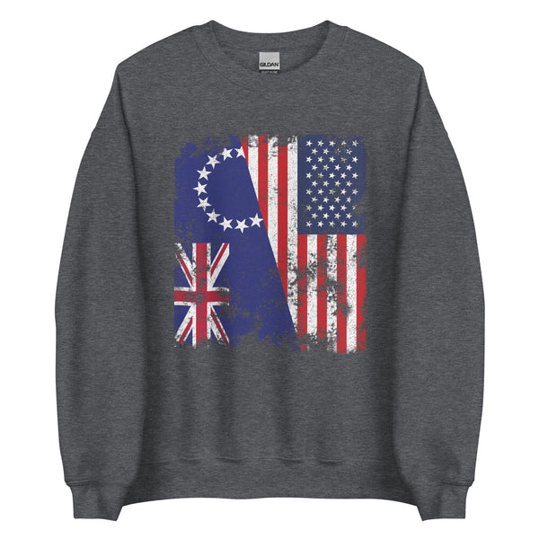 Cook Islands USA Flag - Half American Sweatshirt