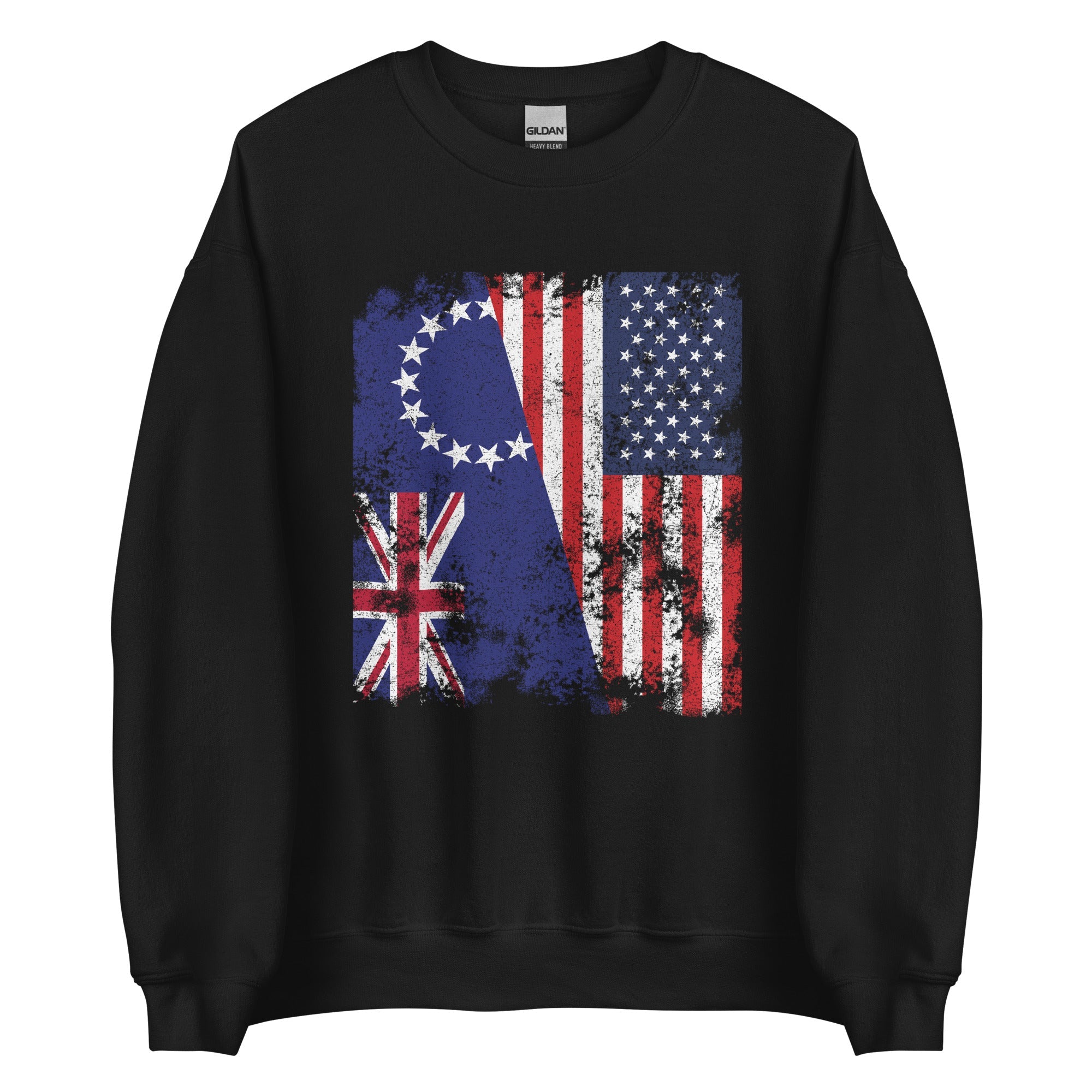 Cook Islands USA Flag - Half American Sweatshirt