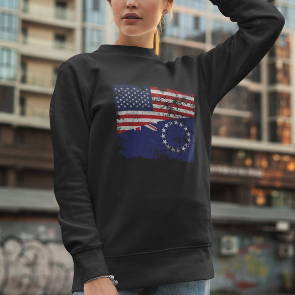 Cook Islands USA Flag Sweatshirt