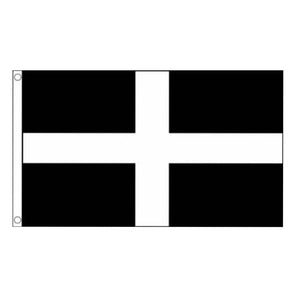 Cornwall Flag - Saint Piran's Flag - 90x150cm(3x5ft) - 60x90cm(2x3ft)