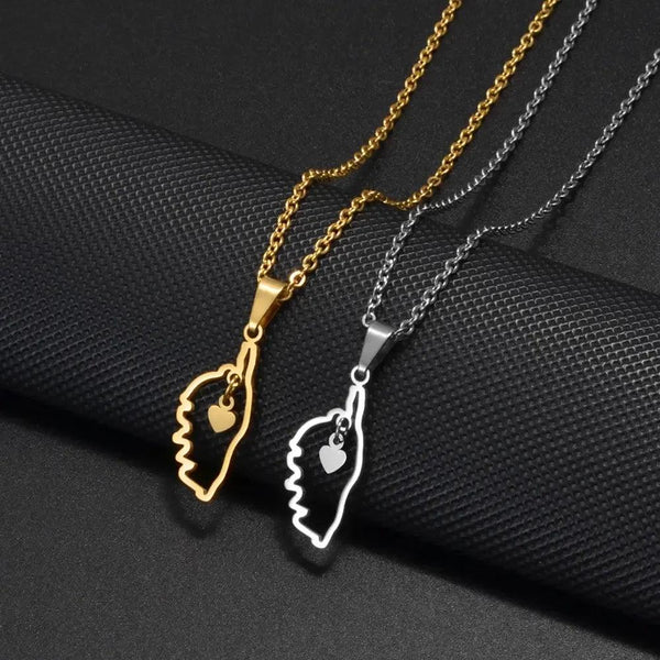 Corsica Map Necklace