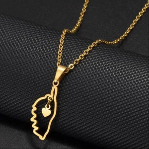 Corsica Map Necklace