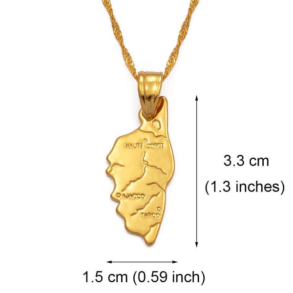 Corsica Map Necklace