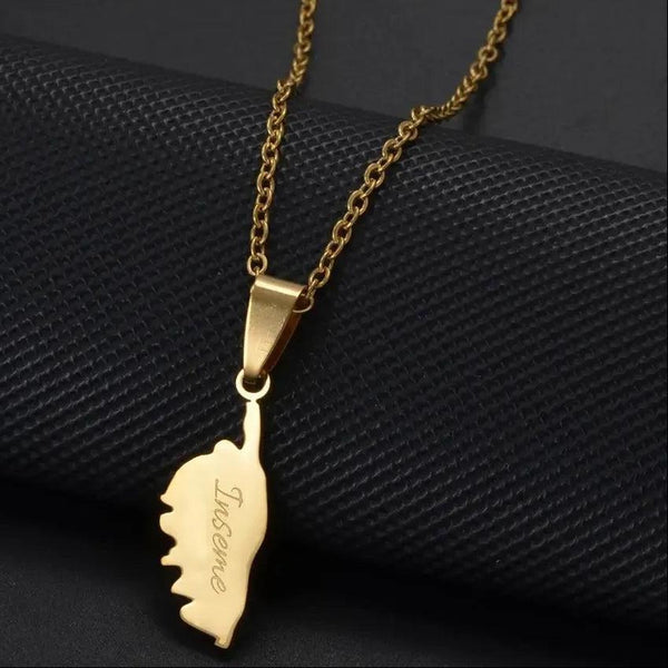 Corsica Map Necklace