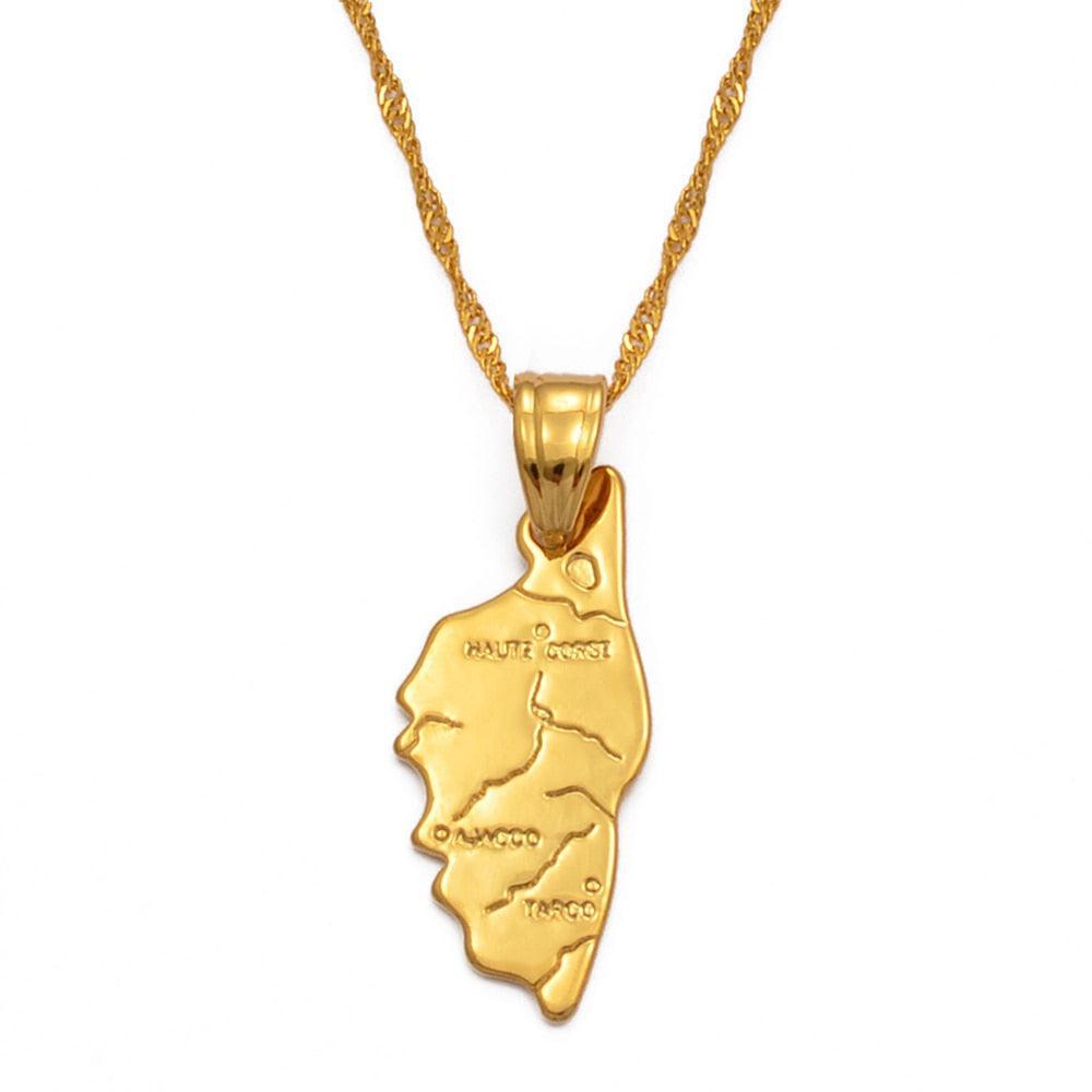 Corsica Map Necklace