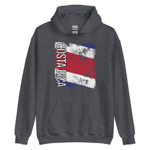 Costa Rica Flag - Distressed Flag Hoodie