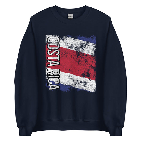 Costa Rica Flag - Distressed Flag Sweatshirt