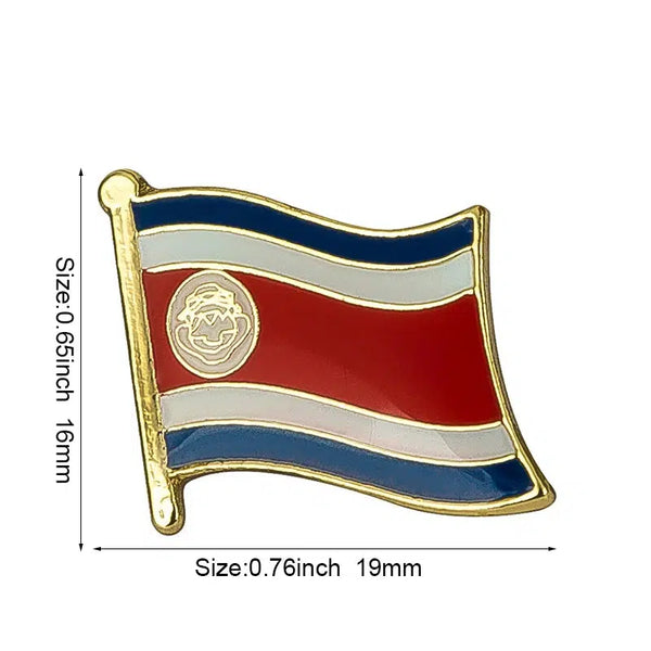 Costa Rica Flag Lapel Pin - Enamel Pin Flag