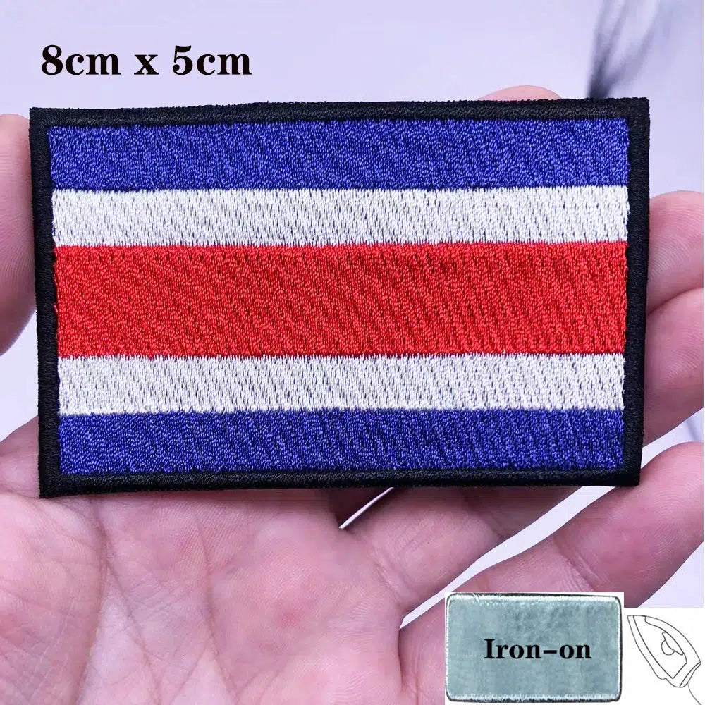 Costa Rica Flag Patch - Iron On/Hook & Loop Patch