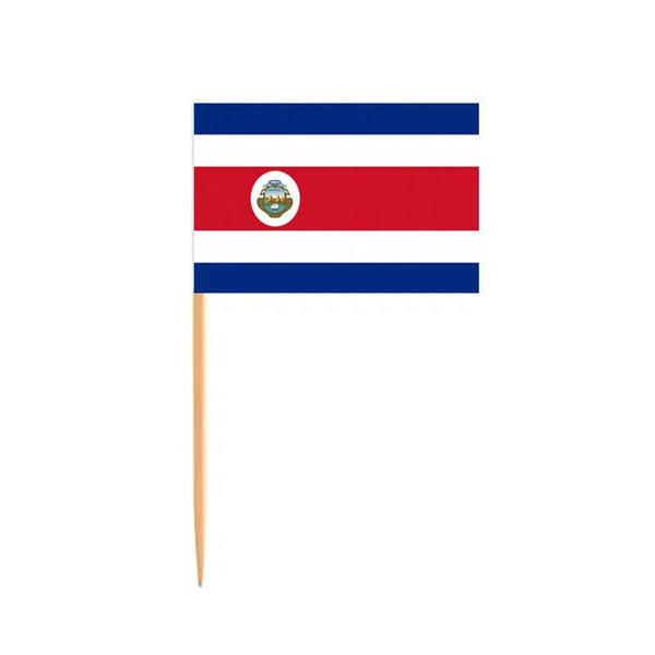 Costa Rica Flag Toothpicks - Cupcake Toppers (100Pcs)