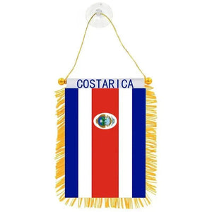 Costa Rica Hanging Flag for Car - Small Rearview Mirror Flag