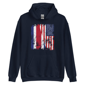 Costa Rica USA Flag - Half American Hoodie