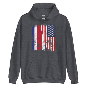 Costa Rica USA Flag - Half American Hoodie