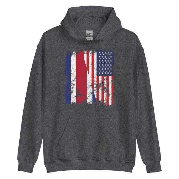 Costa Rica USA Flag - Half American Hoodie