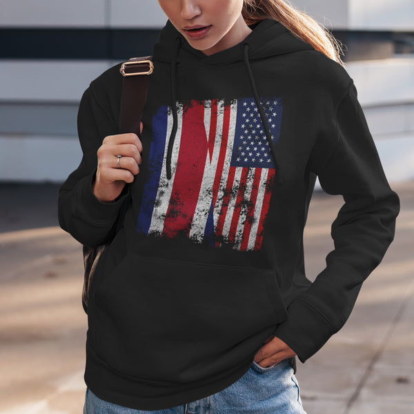 Costa Rica USA Flag - Half American Hoodie