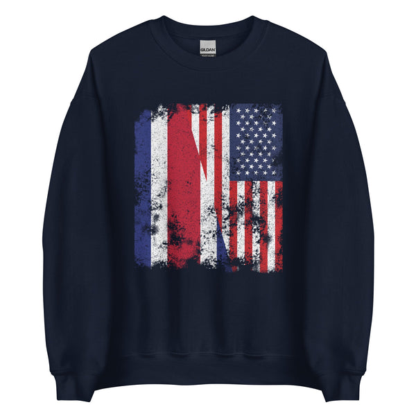 Costa Rica USA Flag - Half American Sweatshirt