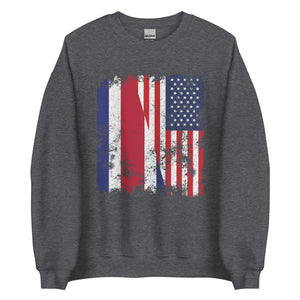 Costa Rica USA Flag - Half American Sweatshirt