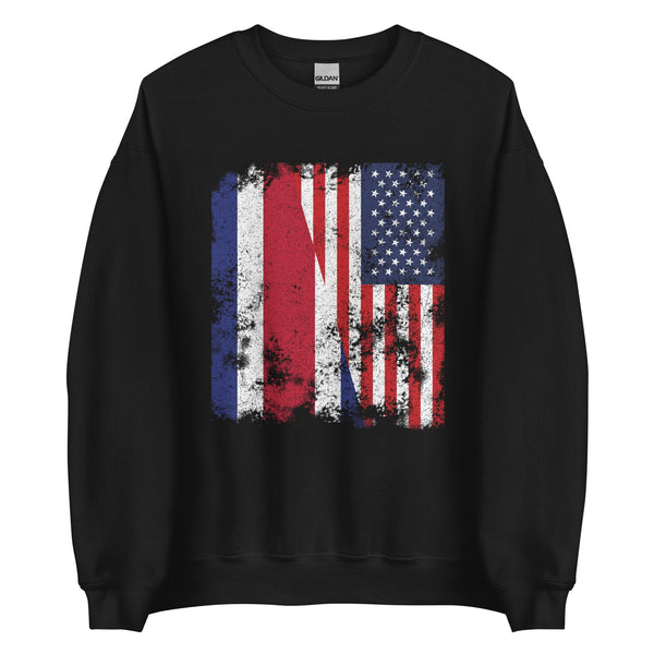 Costa Rica USA Flag - Half American Sweatshirt
