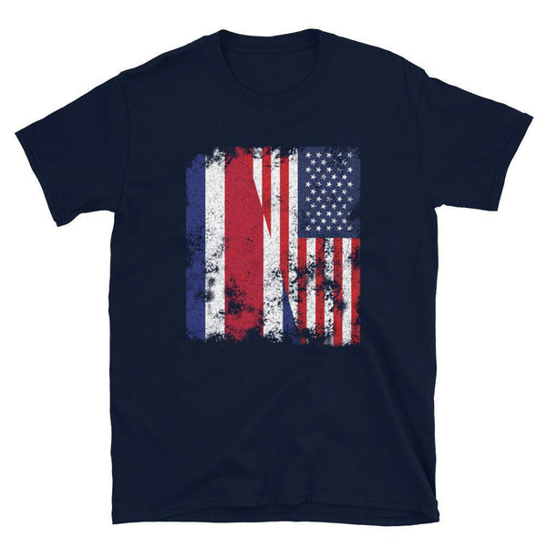 Costa Rica USA Flag - Half American T-Shirt