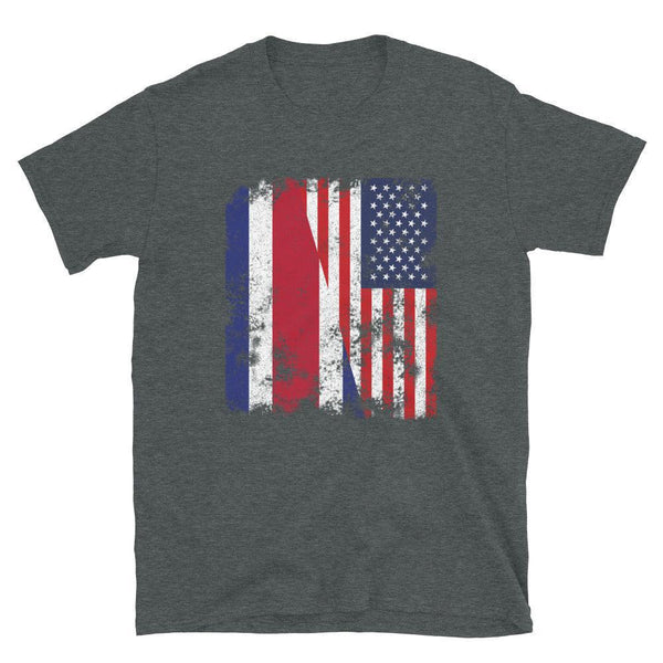 Costa Rica USA Flag - Half American T-Shirt