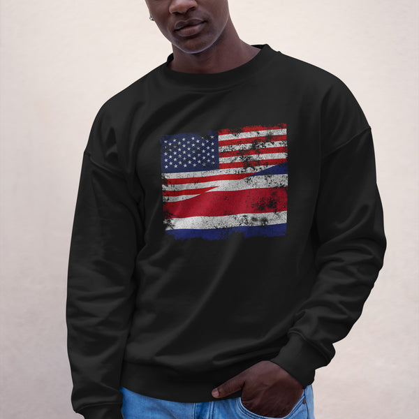 Costa Rica USA Flag Sweatshirt