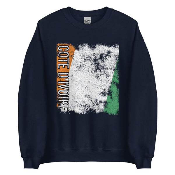 Cote Divoire Flag - Distressed Flag Sweatshirt