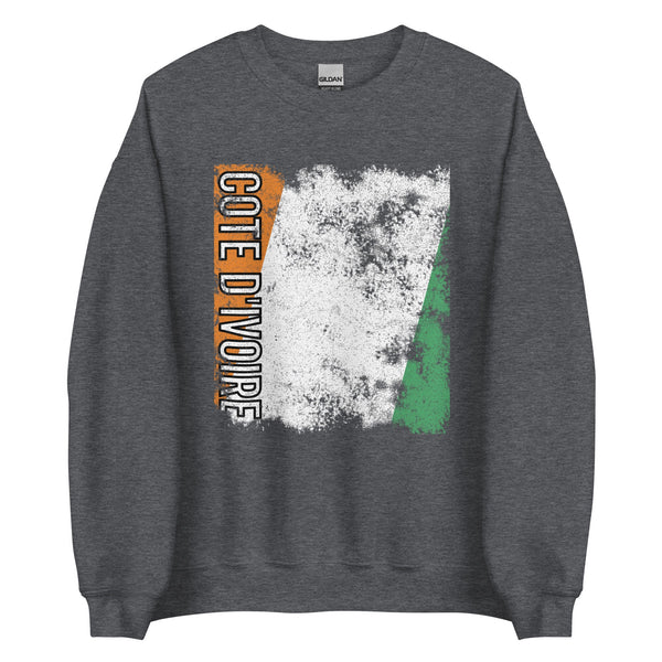 Cote Divoire Flag - Distressed Flag Sweatshirt