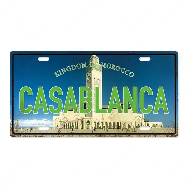 Country & City License Plate Collection - Decorative Metal Tin Signs