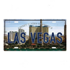 Country & City License Plate Collection - Decorative Metal Tin Signs