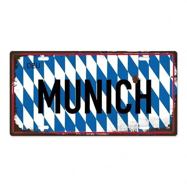 Country & City License Plate Collection - Decorative Metal Tin Signs